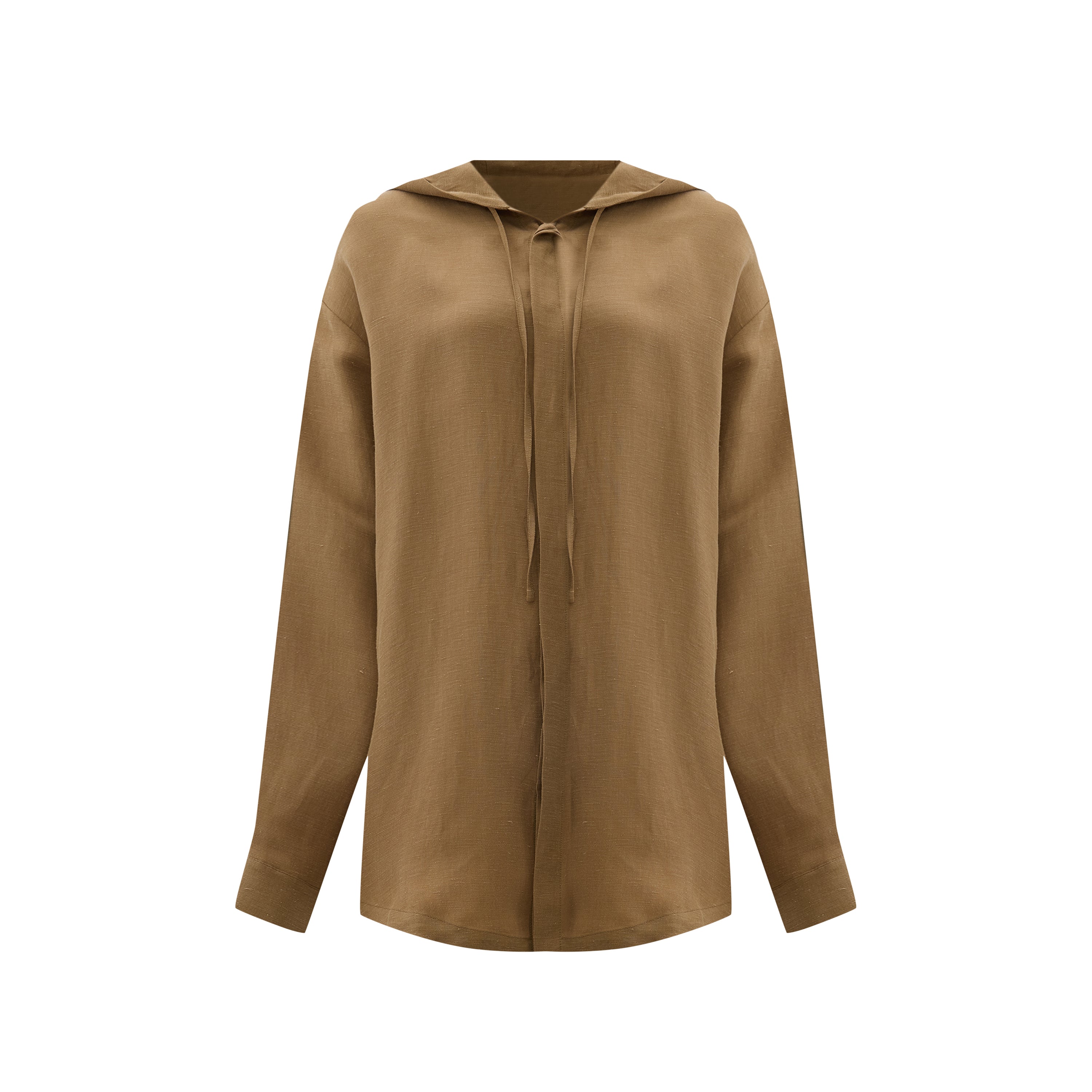 HOODED LINEN SHIRT - UNISEX