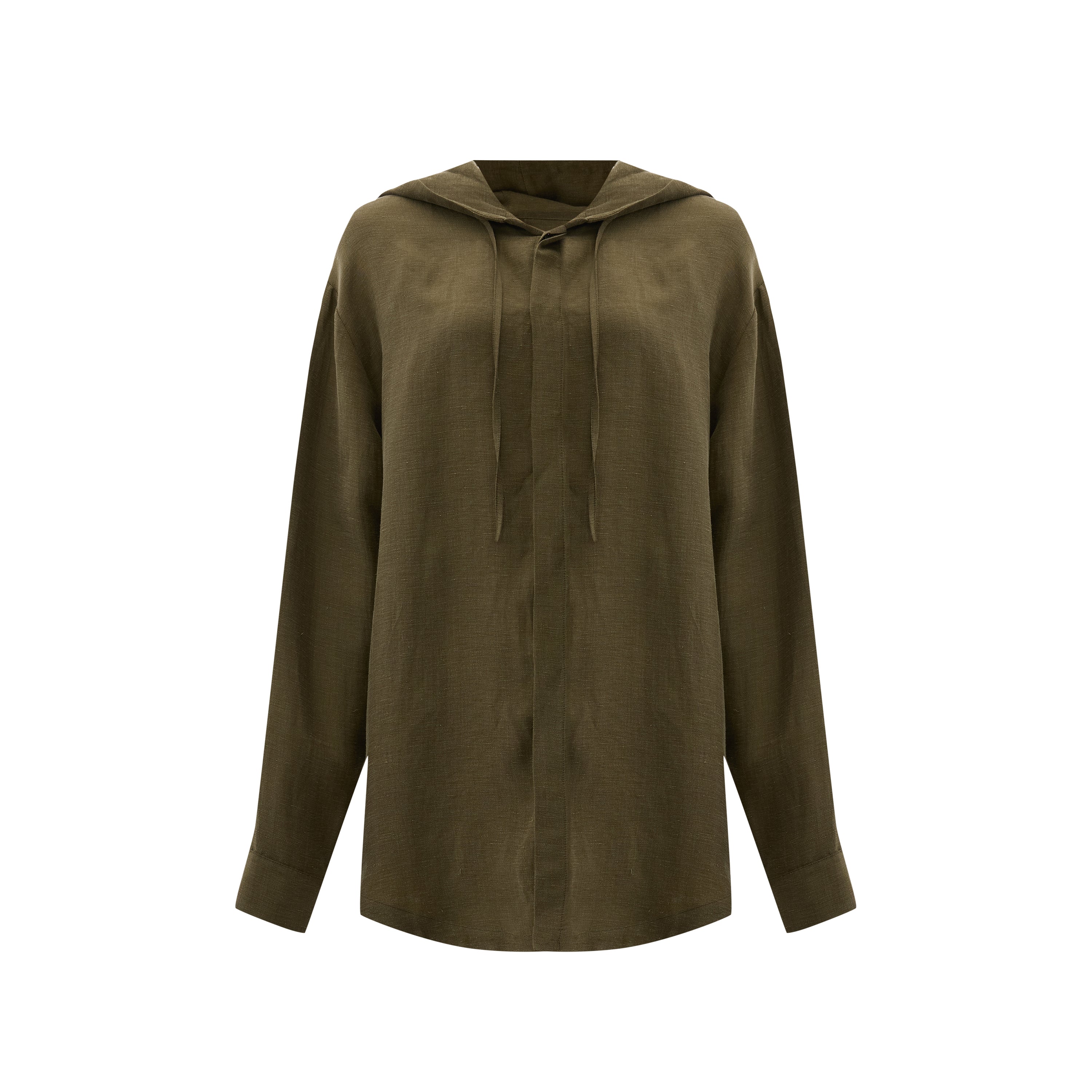 HOODED LINEN SHIRT - UNISEX