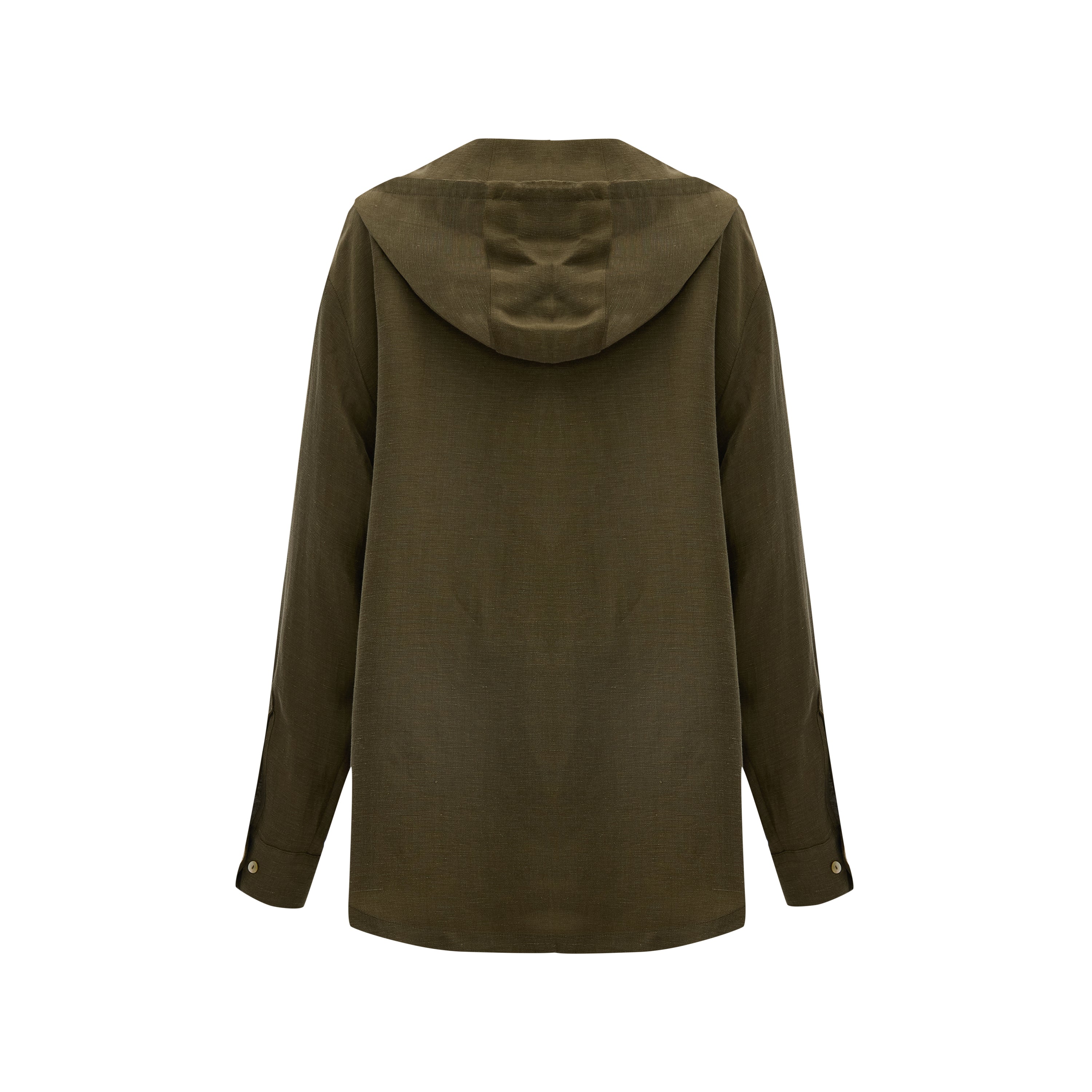 HOODED LINEN SHIRT - UNISEX