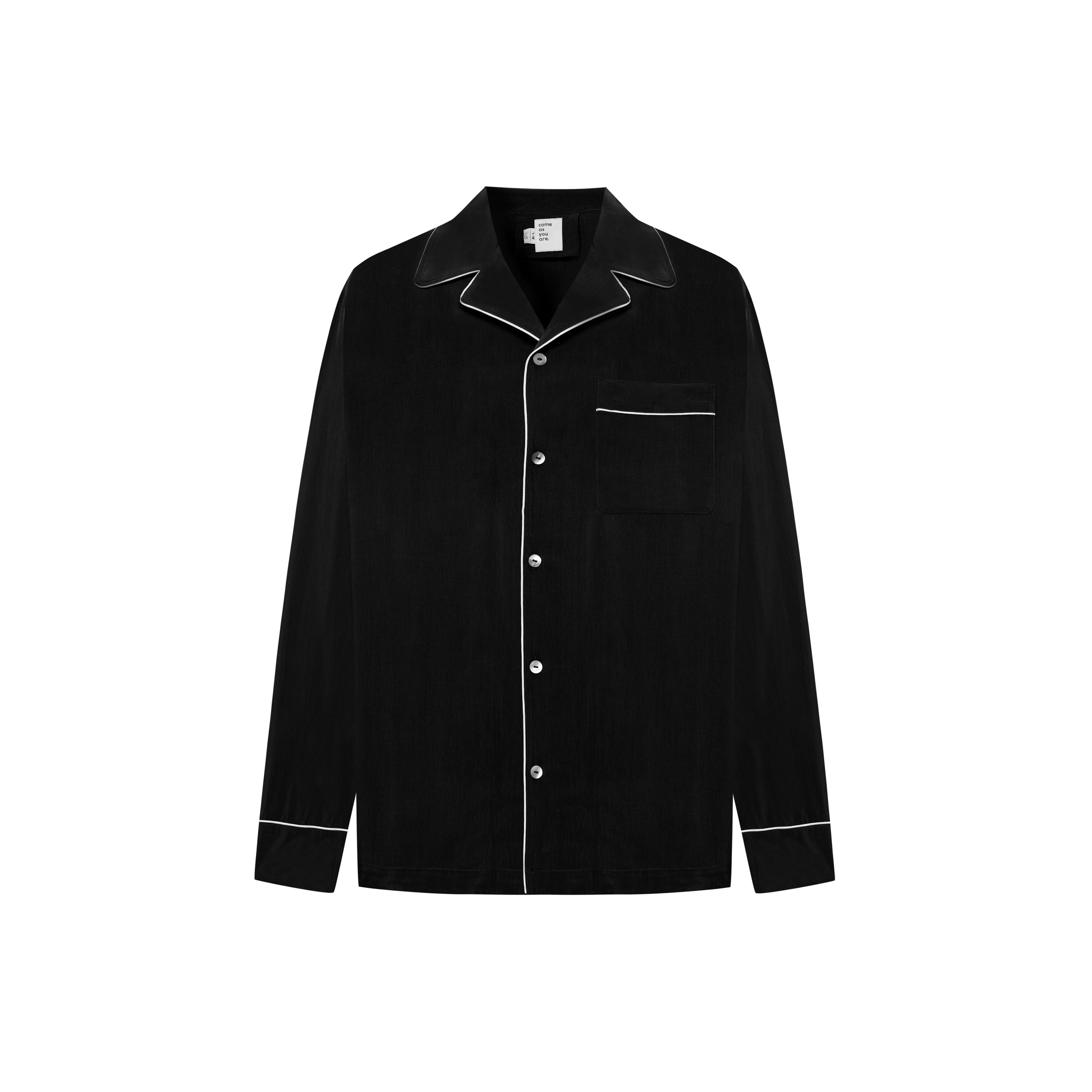 PIPED CUPRO SHIRT WITH SINGLE POCKET