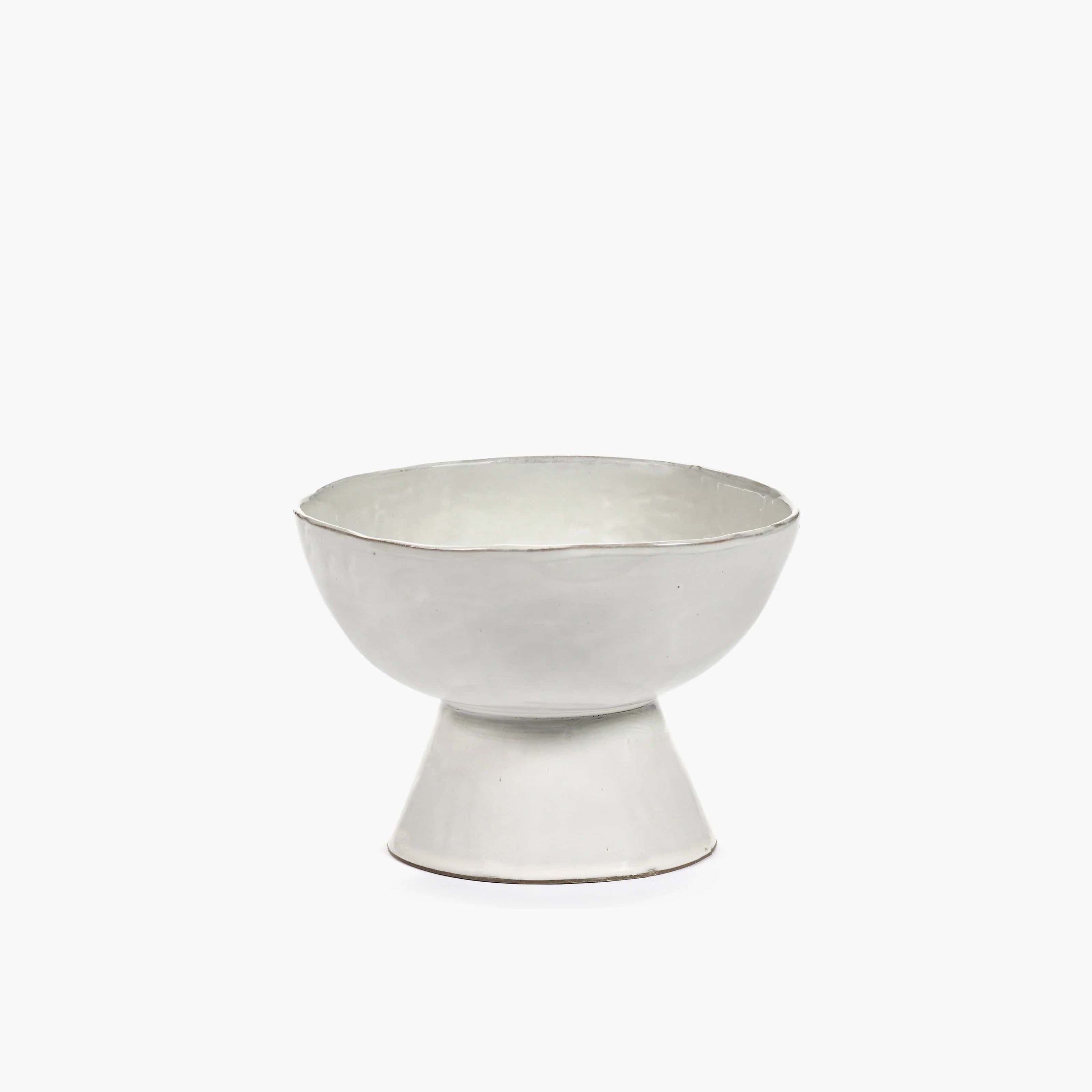 HIGH BOWL ON LARGE FOOT OFF WHITE LA MERE