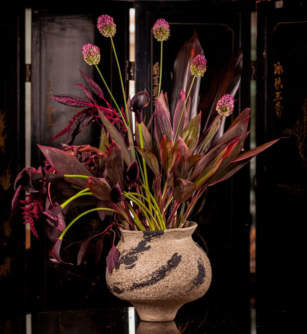 VESSEL 027 AND FLOWER ARRANGEMENT