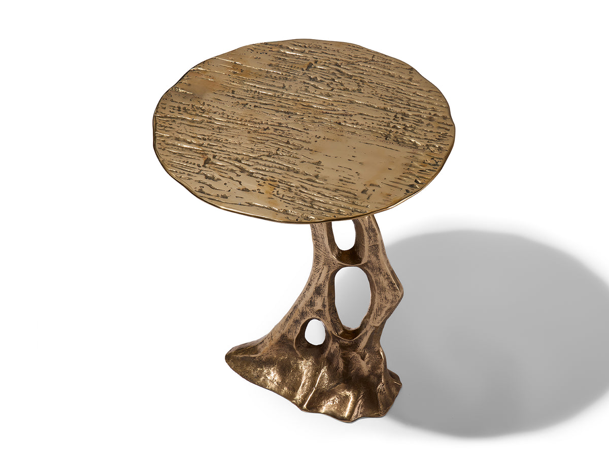 FOSSIL SIDE TABLE — BRONZE