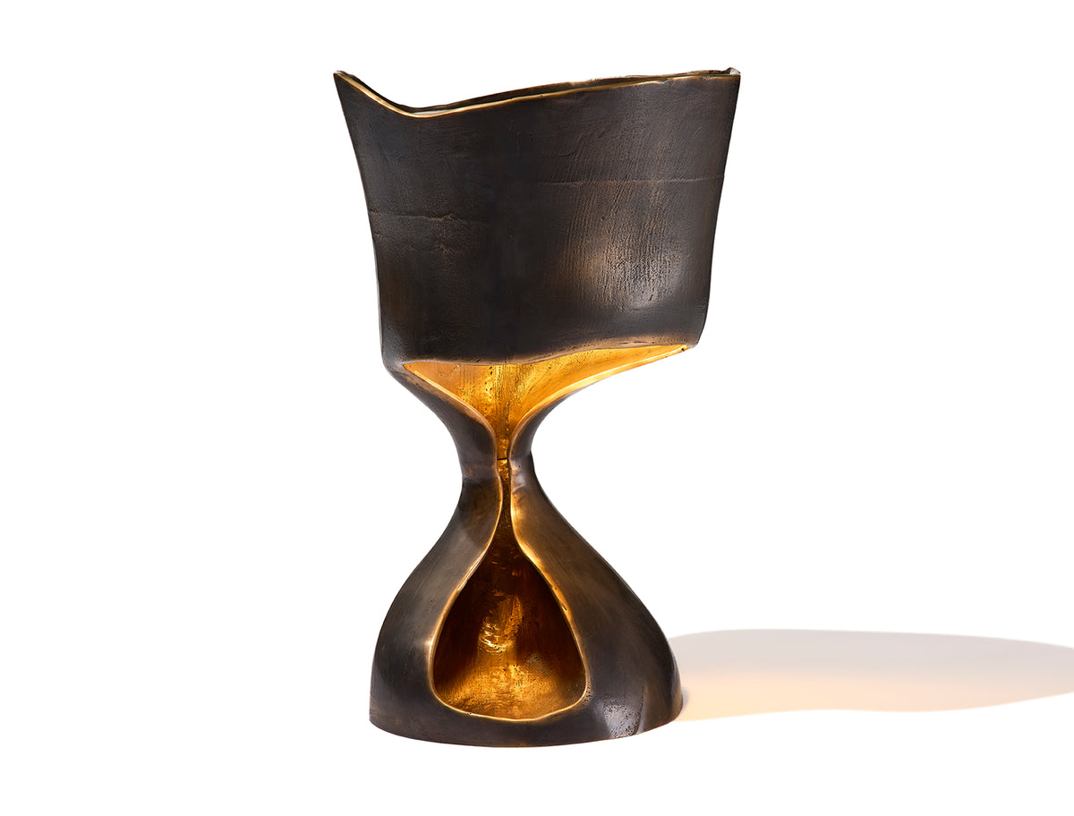MIRA LAMP — DARK-PATINATED BRONZE / ONYX